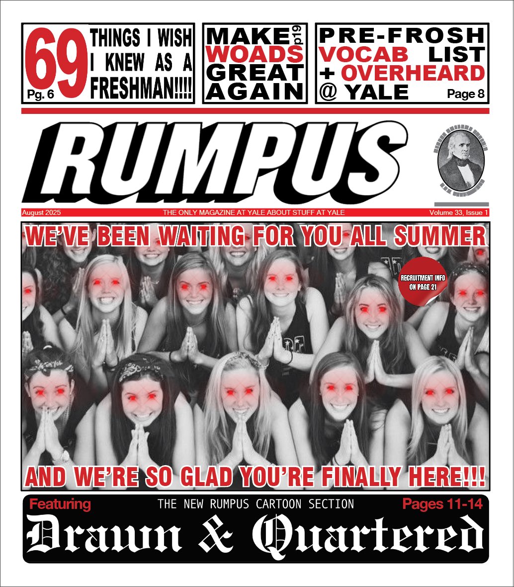 YaleRumpus's tweet photo. leaking the current draft of the cover of the next issue cuz no one checks our twitter https://t.co/YVoFRaV4ev