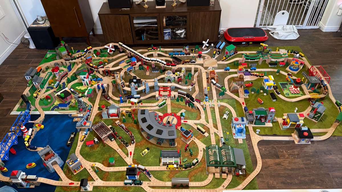 The new world order. 

My biggest layout yet, featuring TWR products from 1992-2009 only! I had a lot of fun putting this together and using a ton of parts I’d never incorporated into a layout before now, such as the roller coaster risers and mountain tunnel.