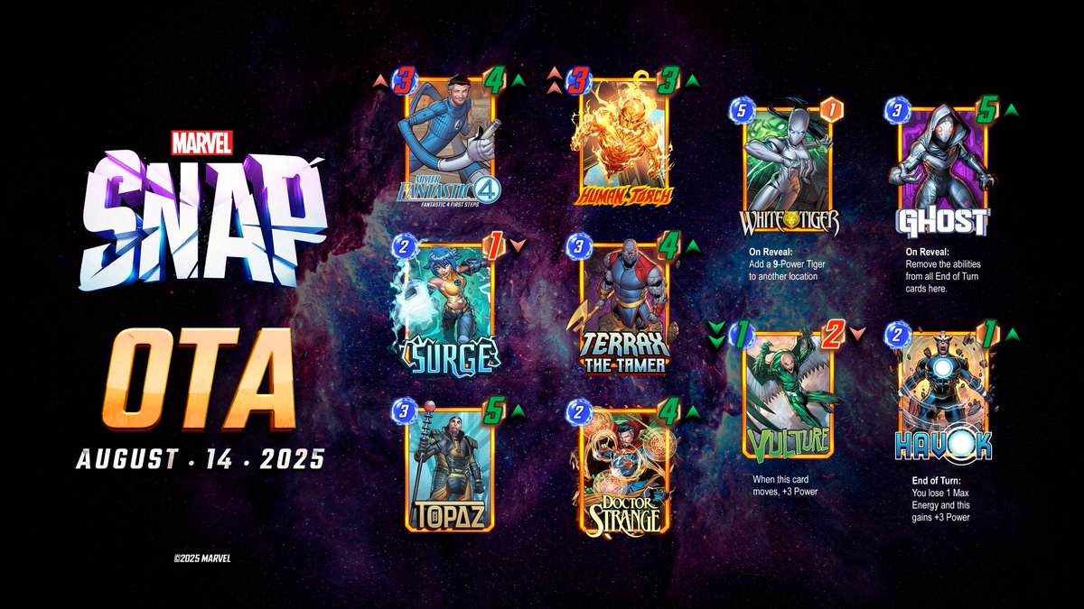 A new OTA just dropped!

Ghost is terrifying, Terrax is less tame, and Havok is causing chaos.

Which card should we tackle next?