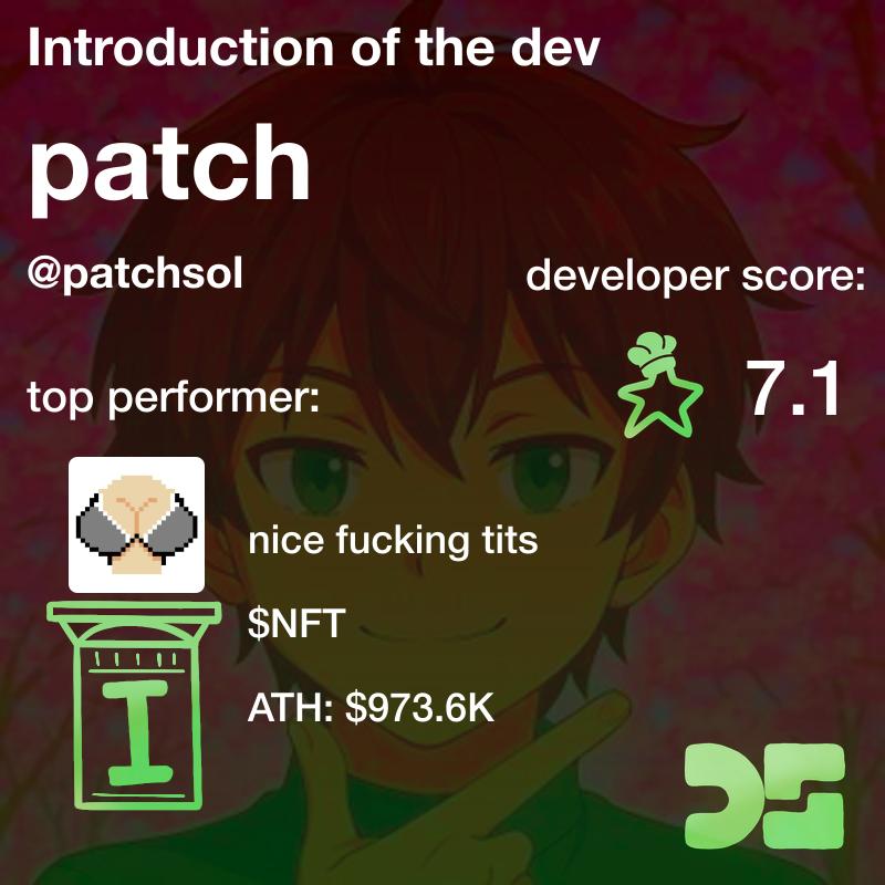 dev_scan's tweet image. Let&apos;s welcome new dev @patchsol on DevScan!

devscan.wtf/developers/Fvo…
