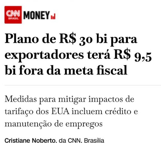 Enquanto Lula se nega a abrir um diálogo com Trump, o Brasil segue mergulhando na crise!
Veja:
O plano contra o pacote de tarifas de Trump, novamente, mostra que a equipe econômica de Lula é confusa e tem questionável credibilidade...
Os ministérios da Fazenda e do Planejamento