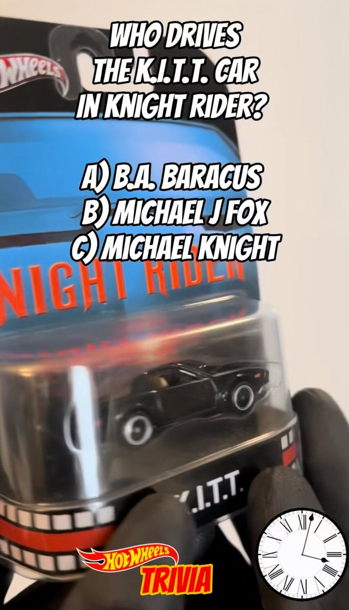 Trivia Time! Hot Wheels Knight Rider K.I.T.T. Car #trivia #hotwheels #knightrider #80s #fypシ #QuizOfTheDay 

👉youtube.com/shorts/jwFKP_s… via <a href="/YouTube/">YouTube</a>