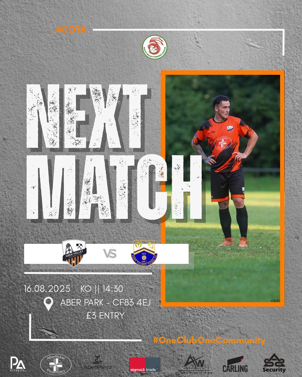 aber_valley_fc's tweet photo. We are at home again this Saturday ⚫️🟠

Hut open from 1:30,  KO 2:30pm 

£3 entry to adults 

#COTA #OneClubOneCommunity https://t.co/3qPpYmEdQS