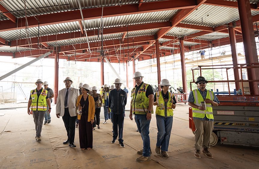 CSUDHPrezParham's tweet image. Today, I had the honor of attending the @DominguezHills Steel Beam Ceremony, a momentous occasion celebrating the progress of Student Housing Phase 4, the Dining Commons, the Health &amp;amp; Wellness Center, and the Occupational &amp;amp; Physical Sciences Building.