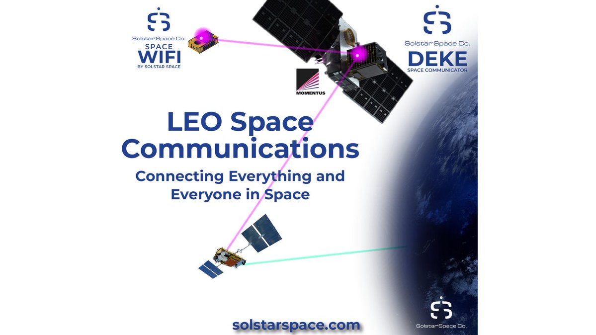 Solstar Space (@solstarofficial) on Twitter photo 🚀 Big news: <a href="/SolstarSpace/">SolstarSpace</a> is teaming up with @MomentusSpace for a 2026 mission!
We're bringing space communications to in-space infrastructure. As space commerce scales, persistent connectivity is no longer optional—it's foundational.
solstarspace.com
#NewSpace #SpaceWiFi 🚀 Big news: <a href="/SolstarSpace/">SolstarSpace</a> is teaming up with @MomentusSpace for a 2026 mission!
We're bringing space communications to in-space infrastructure. As space commerce scales, persistent connectivity is no longer optional—it's foundational.
solstarspace.com
#NewSpace #SpaceWiFi