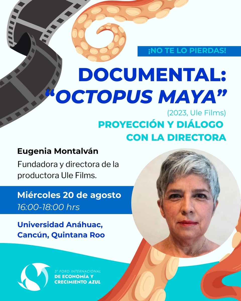 Prox miércoles 20 de agosto presentamos nuestro documental Octopus Maya en <a href="/AnahuacCancun/">Anáhuac Cancún</a> Nos acompañara la Directora Eugenia Montalván. Los esperamos !
