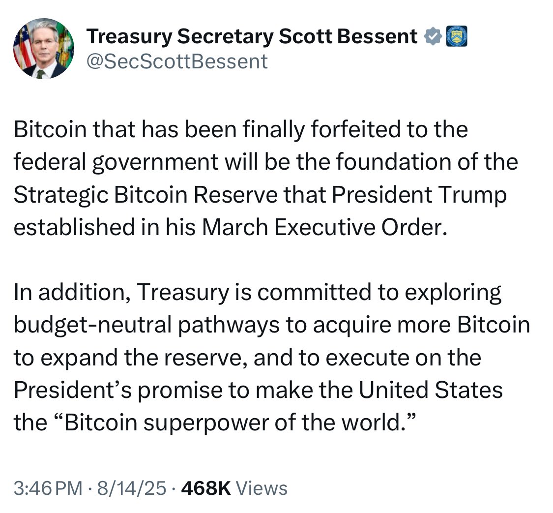 Budget neutral ways for the U.S. to add Bitcoin to the Strategic Reserve is back on now. 

I’m so fucking confused.