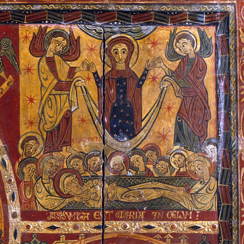 Romànic Català (@romaniccatala) on Twitter photo Si ens fixem en el romànic català, el frontal de la Mare de Déu del Coll (<a href="/mevmuseu/">MEV, Museu d'Art Medieval</a>) mostra Maria difunta i la seva Assumpció representada segons el model de 👼 l''elevatio animae': una ànima enlairada entre llençols pels àngels. Si ens fixem en el romànic català, el frontal de la Mare de Déu del Coll (<a href="/mevmuseu/">MEV, Museu d'Art Medieval</a>) mostra Maria difunta i la seva Assumpció representada segons el model de 👼 l''elevatio animae': una ànima enlairada entre llençols pels àngels.