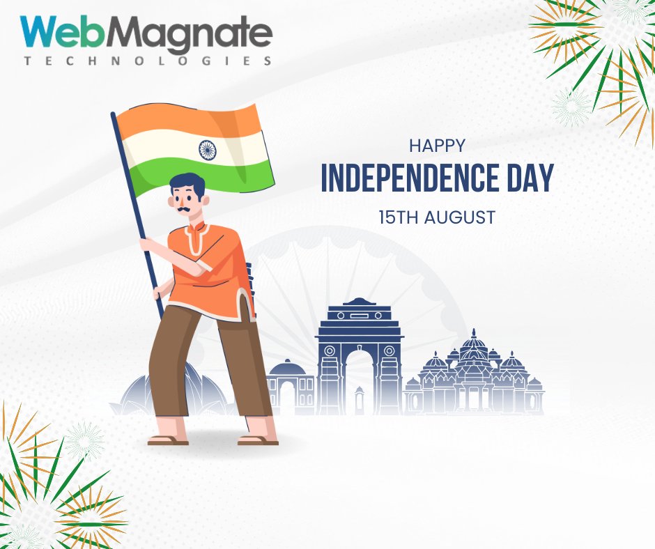 WebmagnateT's tweet photo. Happy Independence Day.

#webmagnate #webmagnatetechnologies #digitalmarketingagency #IndependenceDay #ProudToBeIndian https://t.co/JH3jSZbYKz