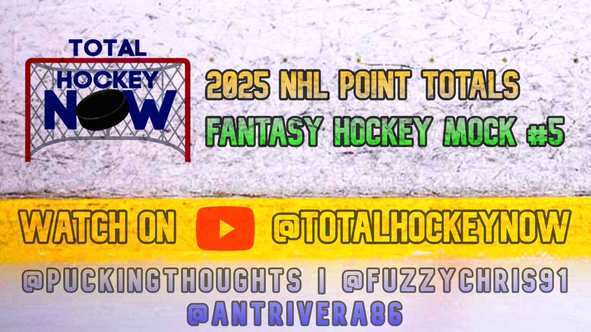 Total Hockey Now (@totalhockeynow) on Twitter photo NHL Point Total Picks & Fantasy Hockey Mock Draft 5 with <a href="/PuckingThoughts/">Adam Bernard</a>, <a href="/AntRivera86/">Anthony Rivera</a> & @Fuzzychris91 🏒
📺Watch Here: youtube.com/live/zei_u5nrb… NHL Point Total Picks & Fantasy Hockey Mock Draft 5 with <a href="/PuckingThoughts/">Adam Bernard</a>, <a href="/AntRivera86/">Anthony Rivera</a> & @Fuzzychris91 🏒
📺Watch Here: youtube.com/live/zei_u5nrb…