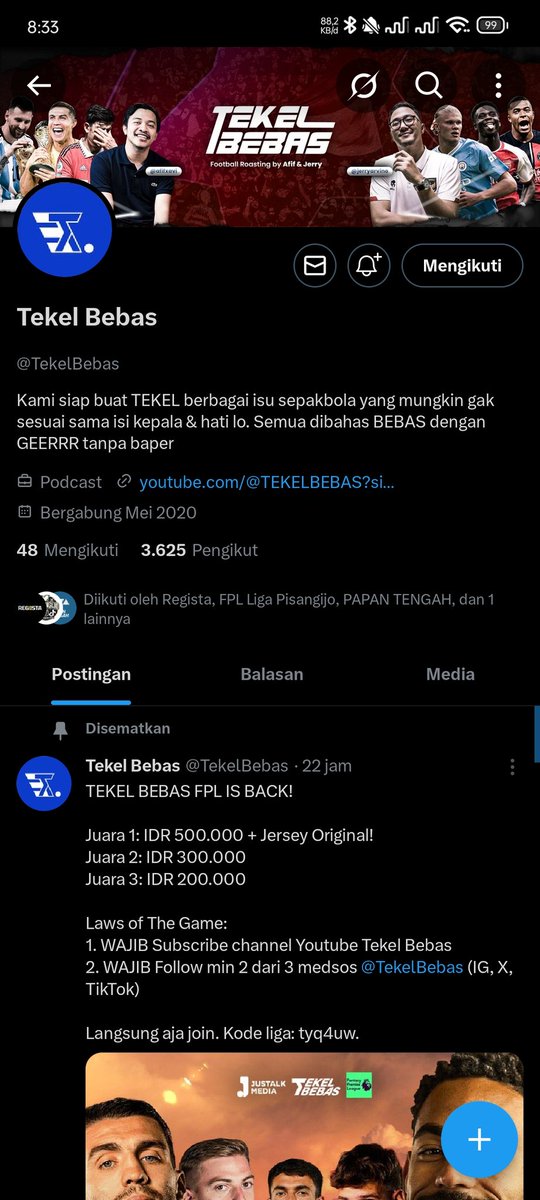 deri_noize's tweet photo. @TekelBebas nama tim: Mundari fc https://t.co/jmFsQXERvC