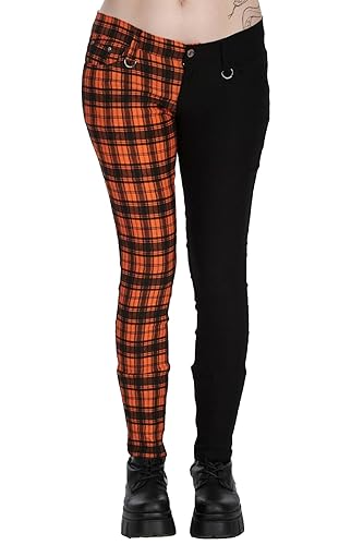 I just received Womens Blue Banned Half Tartan Plaid Check Emo Punk Split Leg Skinny Trousers - XXL - Orange from thehawkeward via Throne. Thank you! throne.com/thehawkeward #Wishlist #Throne