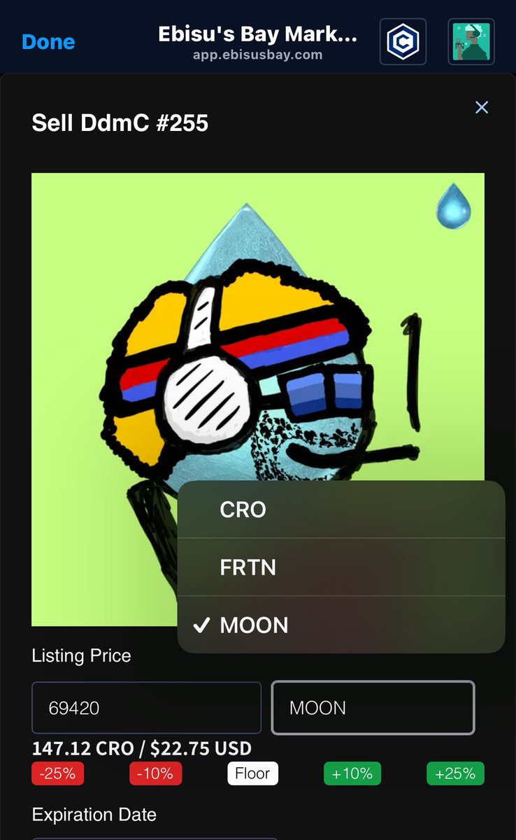 Drip_Official_'s tweet photo. Letโs run it back one more time #CroFam
๐ง Catch that DRIP on @EbisusBay
List your #DdmC Drip MFER now with
๐ $MOON ๐บ
From @wolfswapdotapp
ย #fftbย #MOON $CRO #cro https://t.co/BtdP5SmBhE