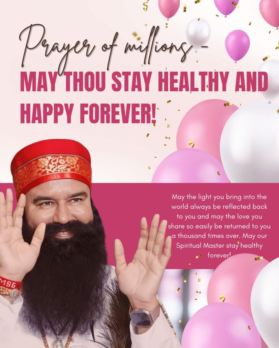 AroraSukhan's tweet photo. Heartfelt wishes everyone on the Pious Incarnation Day of Saint MSG🎉🎉🥳🥳🥳May Almighty Ji bless everyone with his divine grace always
#HappyBirthdayMSG https://t.co/qE9sWgCYTi