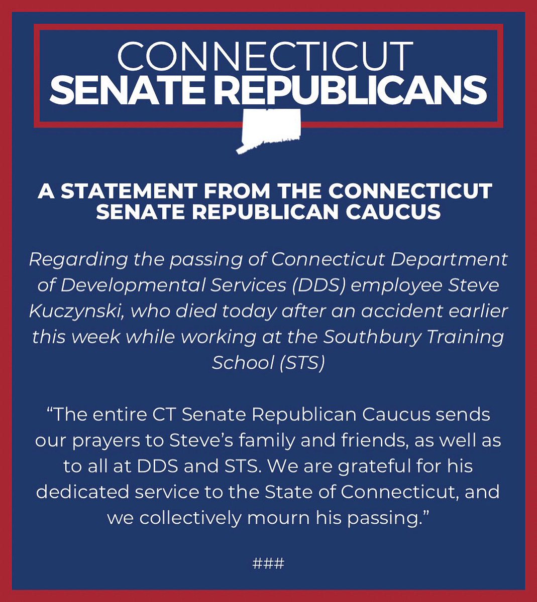 A statement regarding the passing of Connecticut Department of Developmental Services (DDS) employee Steve Kuczynski.
