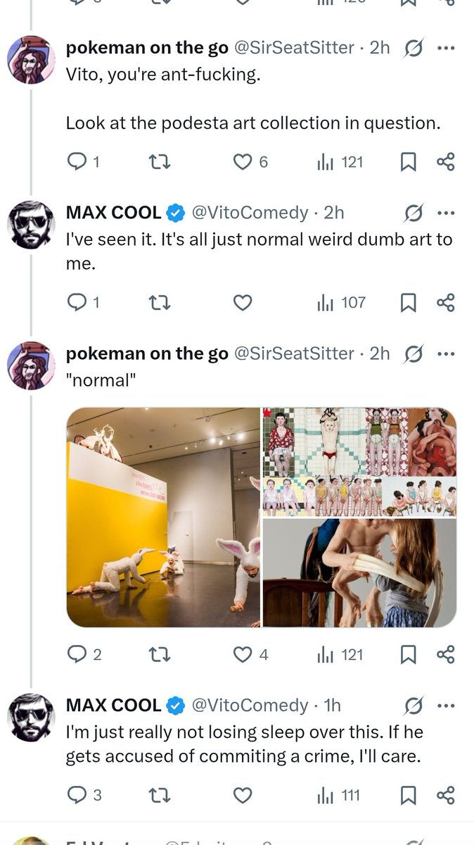 studentofgodd's tweet photo. 🚨Vito Defends Pedo Art

John Podesta is someone who got famous because of Wiki leaks and Pizza Gate which is a topic Google and YouTube have Blacklisted.  In the past Only approved Main stream sources would show up if you Goggled it and would leave out alot of details. https://t.co/PVuCQEYqar