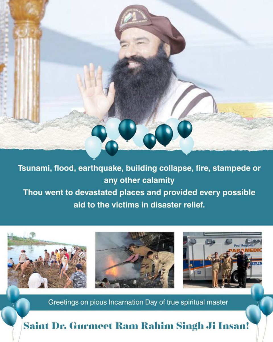 On this most sacred, patriotic &amp; joyous day we wish Saint MSG, the epitome of love, the warrior of truth and the symbol of selfless service, a very happy birthday. Today Millions will celebrate this day by singing-dancing, various Welfare works with great Pomp.
#HappyBirthdayMSG
