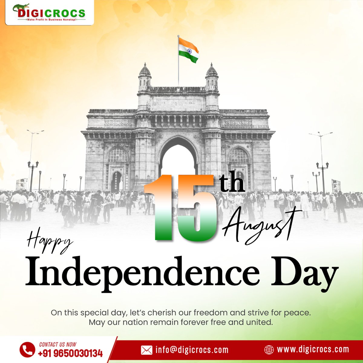 digicrocs's tweet image. Our flag waves not just in the wind, but in our hearts. This Independence Day, let’s honor our history, cherish our freedom, and dream of a brighter tomorrow together.

#HappyIndependenceDay
#ProudToBeIndian
#FreedomDay
#NationalPride
#ProudNation
#WeAreOne
#UnityInDiversity