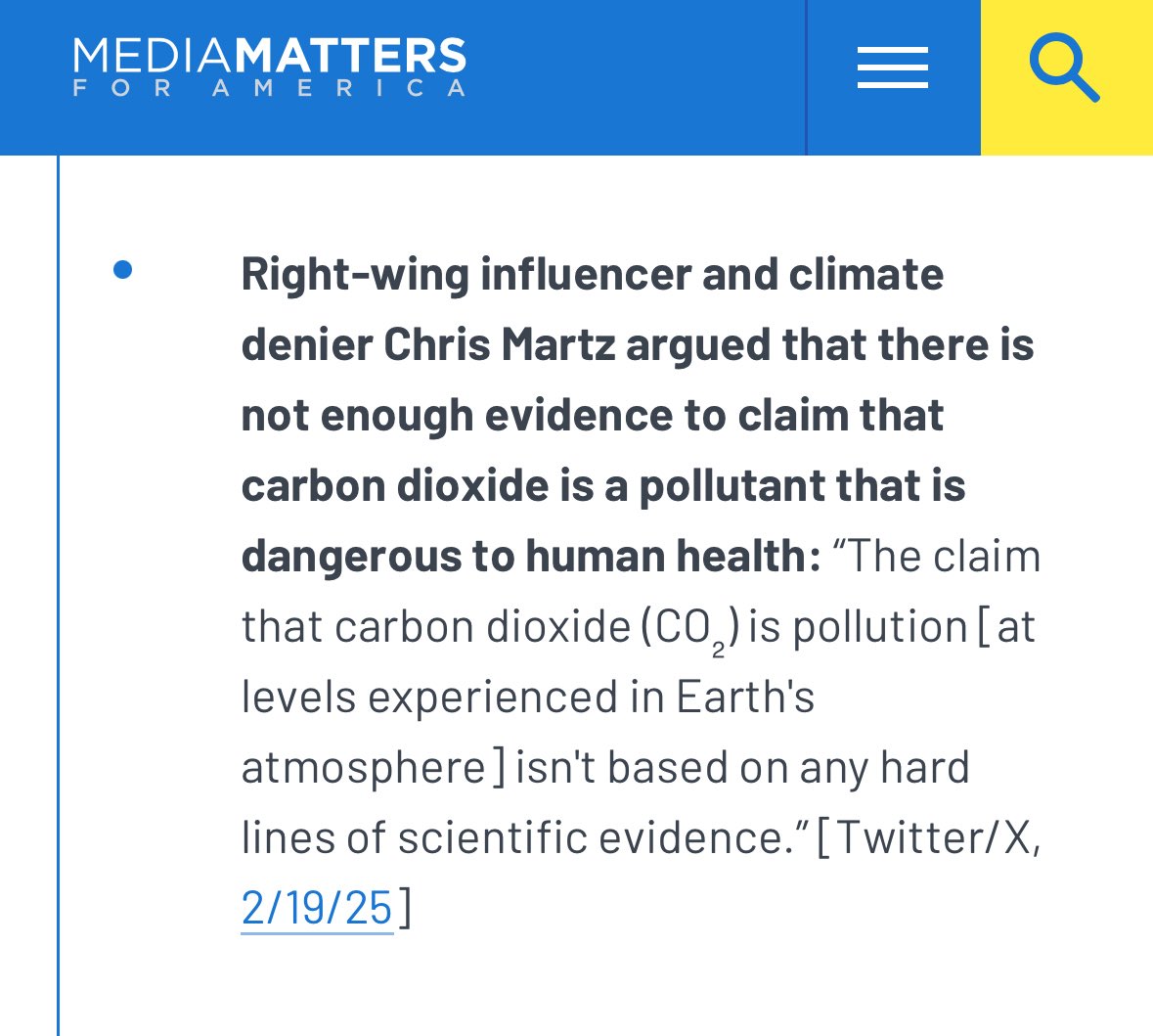 Chris Martz (@chrismartzwx) on Twitter photo Hey Media Matters (<a href="/mmfa/">Media Matters</a>).
Want to retract the label “climate denier” and “right-wing influencer” and correct the record?
I’m offering you (and the author, Ilana Berger) the chance.
First, I am not a political commentator. I occasionally post my opinions on some topics (as Hey Media Matters (<a href="/mmfa/">Media Matters</a>).
Want to retract the label “climate denier” and “right-wing influencer” and correct the record?
I’m offering you (and the author, Ilana Berger) the chance.
First, I am not a political commentator. I occasionally post my opinions on some topics (as