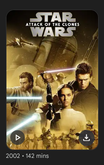 watching the next star wars film in chronological order! 😁😁 attack of the clones time!!