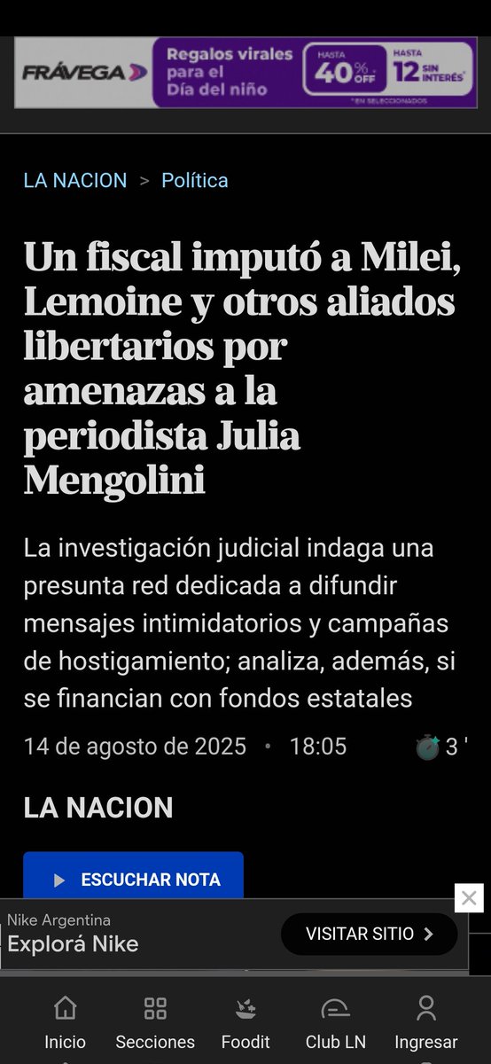 Hola <a href="/LANACION/">LA NACION</a> esta nota que publicaron contiene INFORMACIÓN FALSA. Hablen con mi abogado, <a href="/HernanSeivane/">Hernan Seivane</a> 
Encima no tiene firma de un periodista, razón por la que alguien se las mandó y ustedes la publicaron. Y que buena que soy que no digo que les pagan por esto.