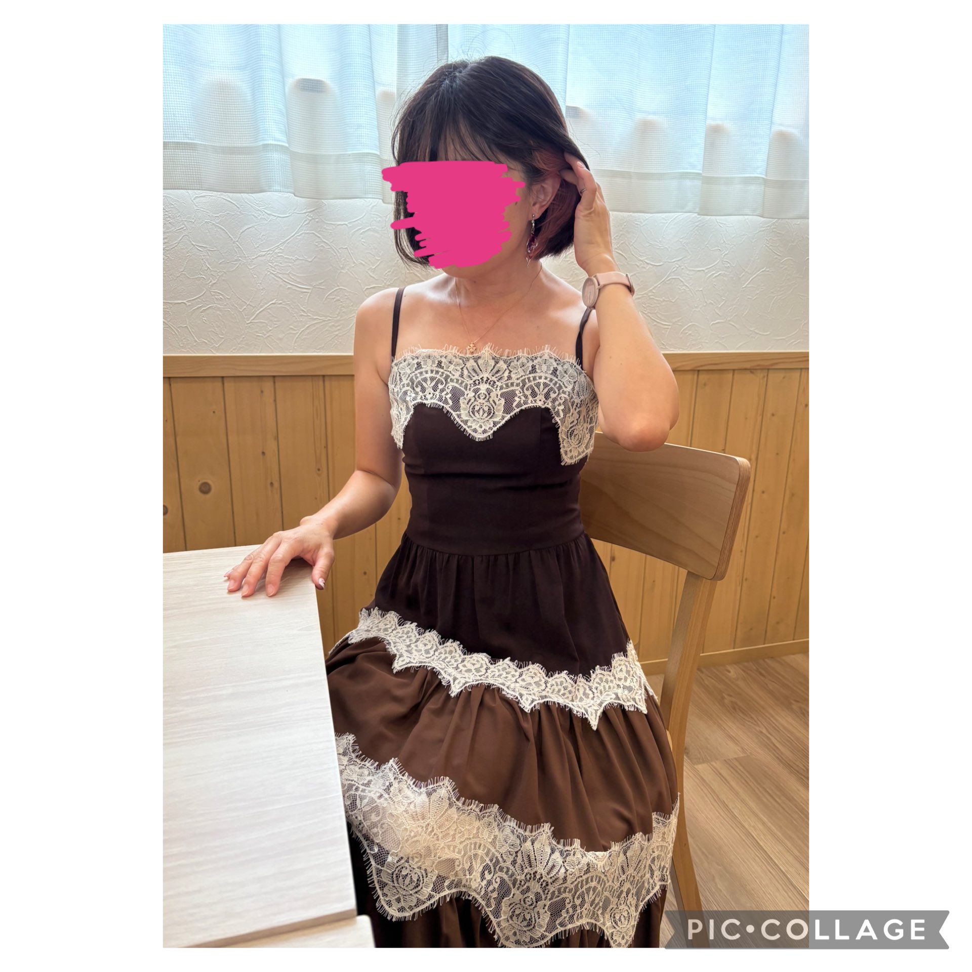 新品 Herlipto Isa Tiered Lace Cami Dress S Shipping in early October] Isa Tiered Lace Cami Dress