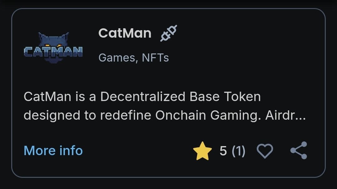 #BULLISH Announcement ALERT🔔:

🙀Catman.city is now listed on #blockscout! 

ℹ️Blockscout is a universal, open-source blockchain explorer for inspecting, analyzing, and interacting with EVM-based chains. 

🔗Come find us and keep racking up those Vigilante Points and