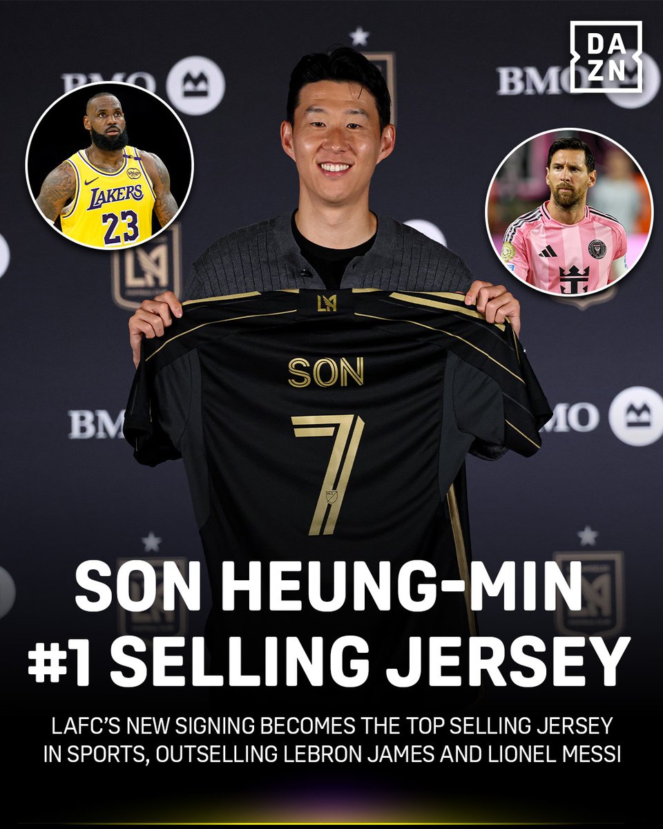 Two weeks.

That’s all it took for Son Heung-Min’s LAFC kit to become the best-selling jersey in the world 🔝

GLOBAL HOME OF FOOTBALL | All Summer Long | DAZN.com