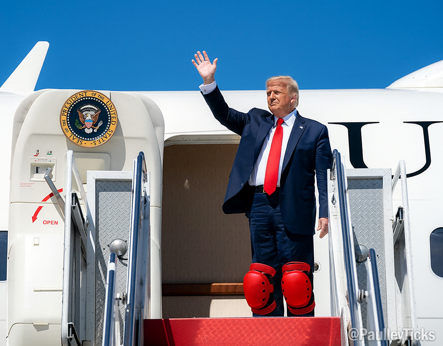 BREAKING: Donald Trump lands in Alaska, all dressed and ready to negotiate with Vladimir Putin.