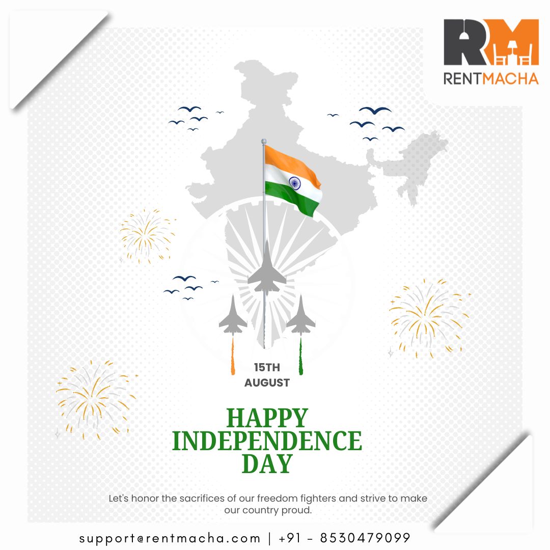 Happy Independence Day!
We have some awesome offers at - rentmacha.com 

#rentmacha #offers #independenceday #bestoffers #mumbai #Chennai