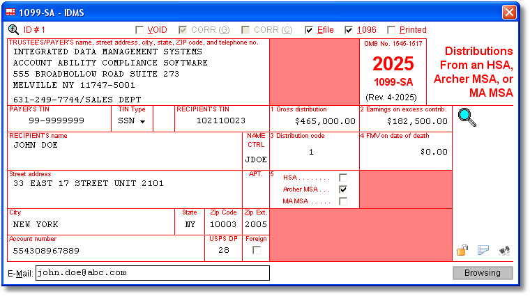 Account_Ability's tweet photo. 1099-SA Software for 2025 to Create, Print, and E-File IRS Form 1099-SA. Data is entered onto windows that resemble the actual forms. Imports recipient information from spreadsheets &amp; delimited text files. https://t.co/bKz5oOPoVk #ACCOUNTABILITY #1099SASoftware https://t.co/fSSorQ8b33
