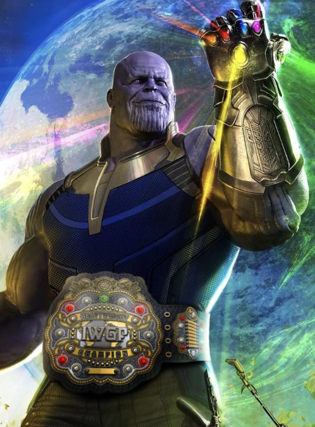 Shoggoth9T's tweet photo. What If... Thanos fuera campeón IWGP? #Heritage https://t.co/uO4kxWukc9
