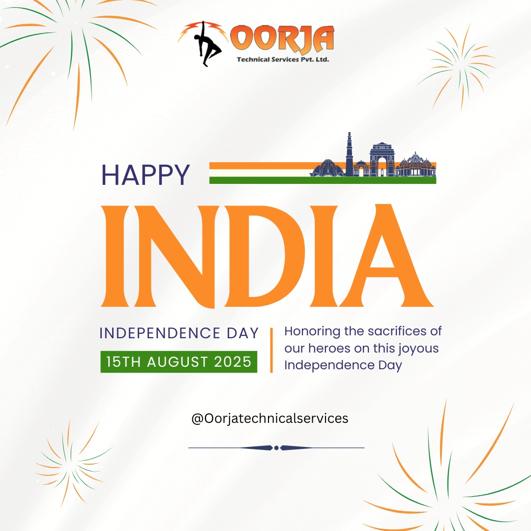 Oorjatechnical's tweet image. &quot;Powering Freedom, Fueling Progress! Wishing you a bright &amp;amp; innovative #IndependenceDay. ⚡ #IndiaAt78 #OorjaTechnical&quot;