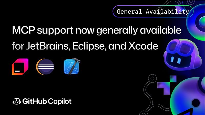 🚀 MCP (Model Context Protocol) support is now GA in GitHub Copilot for JetBrains, Eclipse, and Xcode!
Boost your AI coding experience across your favorite IDEs. 📢 Read the full announcement &amp; get started: github.blog/changelog/2025…