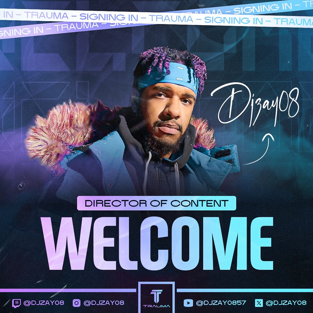 Trauma (@traumaorg) on Twitter photo Excited to announce that <a href="/DjZay08/">Trauma DjZay08</a> will be our new Director of Content!
Heβll be leading the charge on all of our content and video projects across socials.
Big things ahead! π₯ Excited to announce that <a href="/DjZay08/">Trauma DjZay08</a> will be our new Director of Content!
Heβll be leading the charge on all of our content and video projects across socials.
Big things ahead! π₯