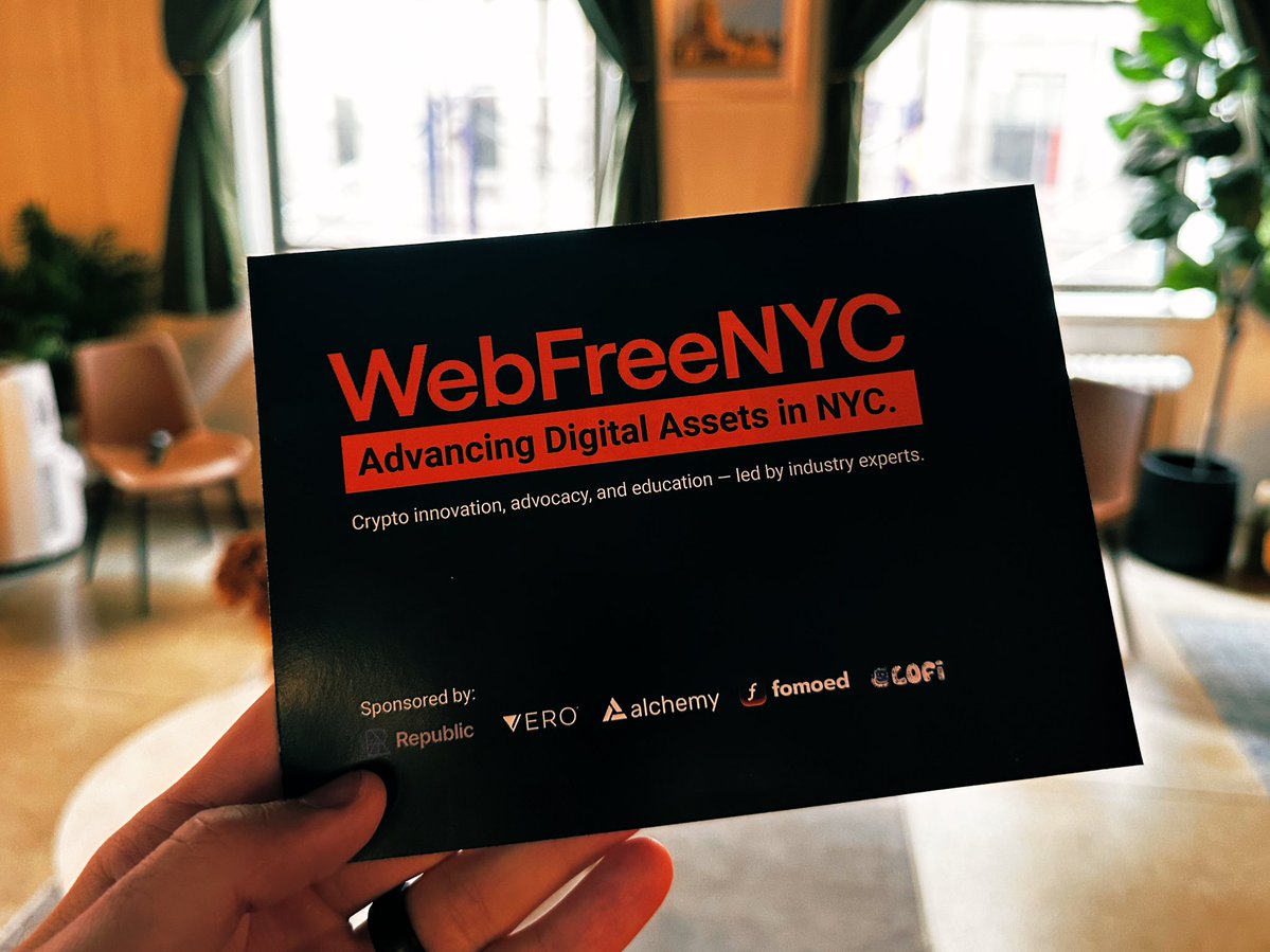 Joshua Jake (@itzjoshuajake) on Twitter photo Proud to build <a href="/WebFreeNYC/">WebFreeNYC</a> to educate NYC on crypto and tokenization with our partners 🇺🇸
<a href="/SinceImBored/">SinceImBored</a>
<a href="/eyezenhour/">eye zen hour</a>
<a href="/FomoedUS/">FOMOED</a>
<a href="/Alchemy/">Alchemy</a>
<a href="/lofitheyeti/">Lofi The Yeti</a> Proud to build <a href="/WebFreeNYC/">WebFreeNYC</a> to educate NYC on crypto and tokenization with our partners 🇺🇸
<a href="/SinceImBored/">SinceImBored</a>
<a href="/eyezenhour/">eye zen hour</a>
<a href="/FomoedUS/">FOMOED</a>
<a href="/Alchemy/">Alchemy</a>
<a href="/lofitheyeti/">Lofi The Yeti</a>