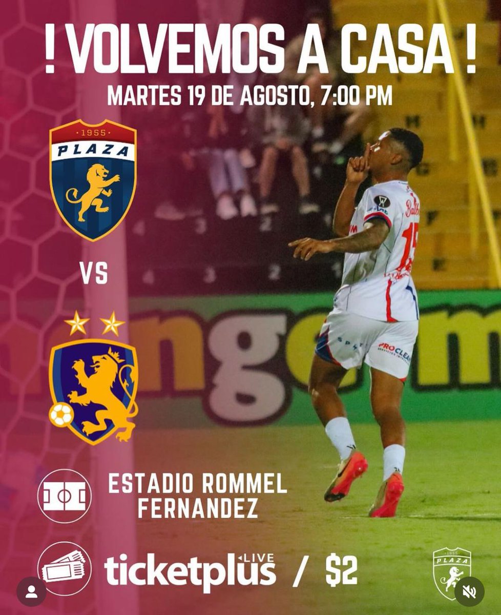 No hay excusa manada para este martes, la directiva del club <a href="/cdplazaamador/">CD Plaza Amador</a> comandada por señor Juan David Hoffman pusieron la entrada a solo B/. 2.00,  vamos a abarrotar el Rommel Fernández y alentar a nuestros 🦁🦁🦁💪💙❤⚽️🇵🇦 <a href="/LPFpanama/">LPF TIGO</a> <a href="/fepafut/">FEPAFUT</a>  <a href="/ConcacafEspanol/">Concacaf Español</a>