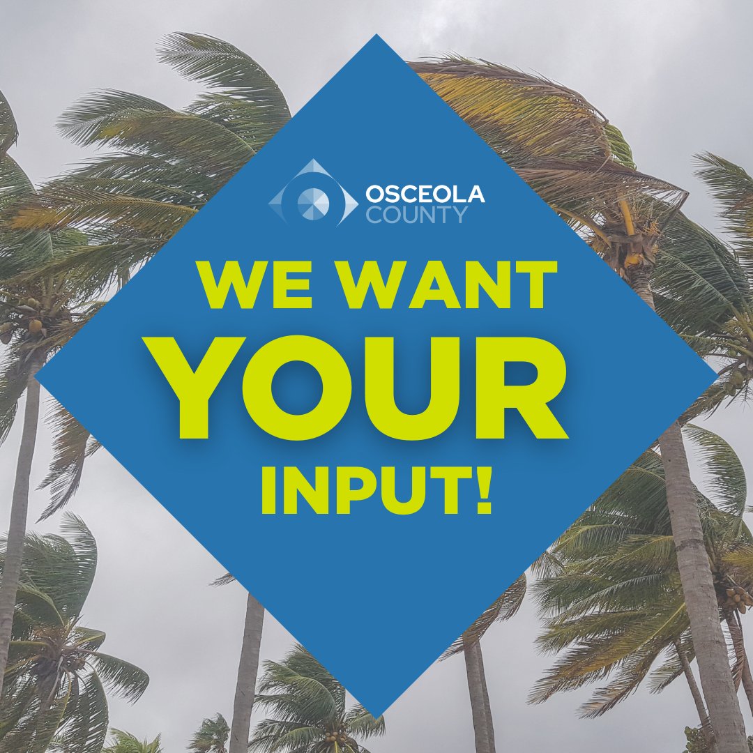Osceola County Needs Your Input!

We’re updating our plan to reduce disaster risks. Be part of the conversation!

🔗 English:osceolafl.co/local-mitigati…
🔗 Español: osceolafl.co/local_mitigati…

For more info, visit:
osceola.org/Services/Emerg…