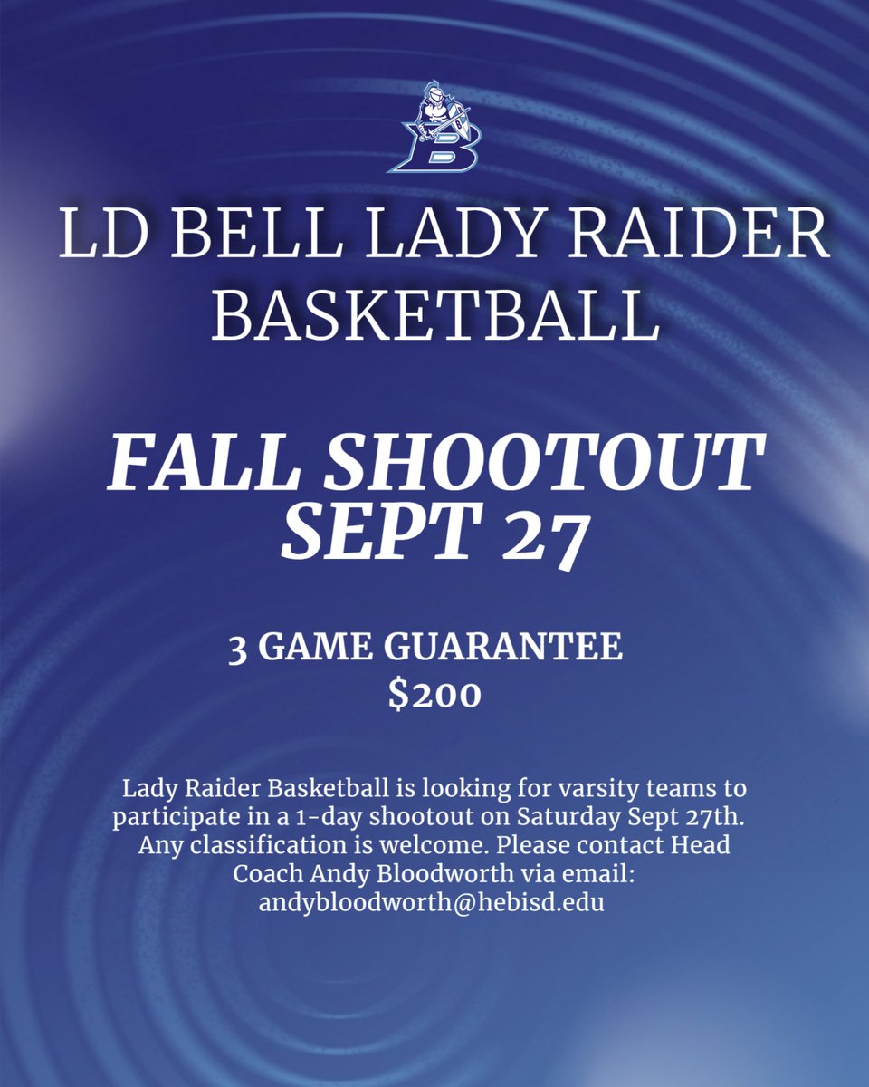 We are looking for varsity teams to participate in our fall shootout.  <a href="/hebisd/">HEB ISD</a> <a href="/bellblueraiders/">L.D Bell High School</a>