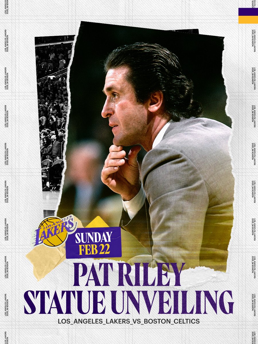 Forever a part of Lakers history.

We are honored to share that Pat Riley’s statue will be unveiled on Star Plaza on February 22.