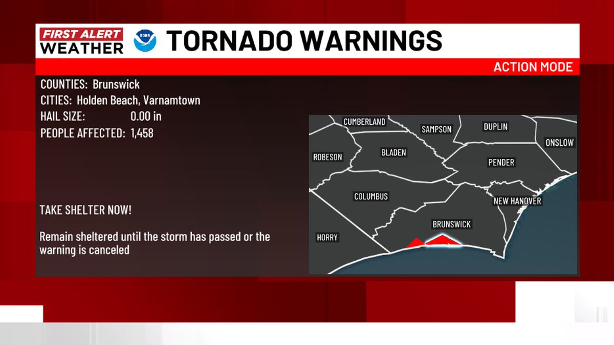 A TORNADO WARNING has been issued for the area highlighted in the warning polygon below. Please seek shelter IMMEDIATELY below ground or in the most interior room or closet in your home or building away from windows.
LIVE COVERAGE: wect.com/live