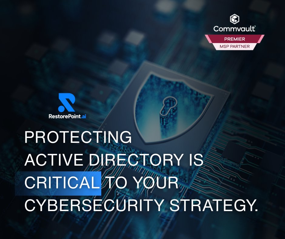 restorepointusa's tweet photo. What if attackers used valid credentials to access your network?🚨
Protect &amp; recover Active Directory + Entra ID with RestorePoint’s Data Resilience-as-a-Service powered by Commvault.
👉 Read the solution brief: https://t.co/4C1bcEg1z8 DM to schedule a demo! https://t.co/fegyRDZxR2