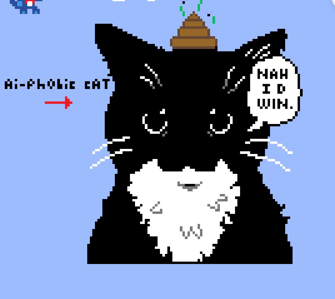 Heartwarming: AI artist picks up pencil to deface cat art