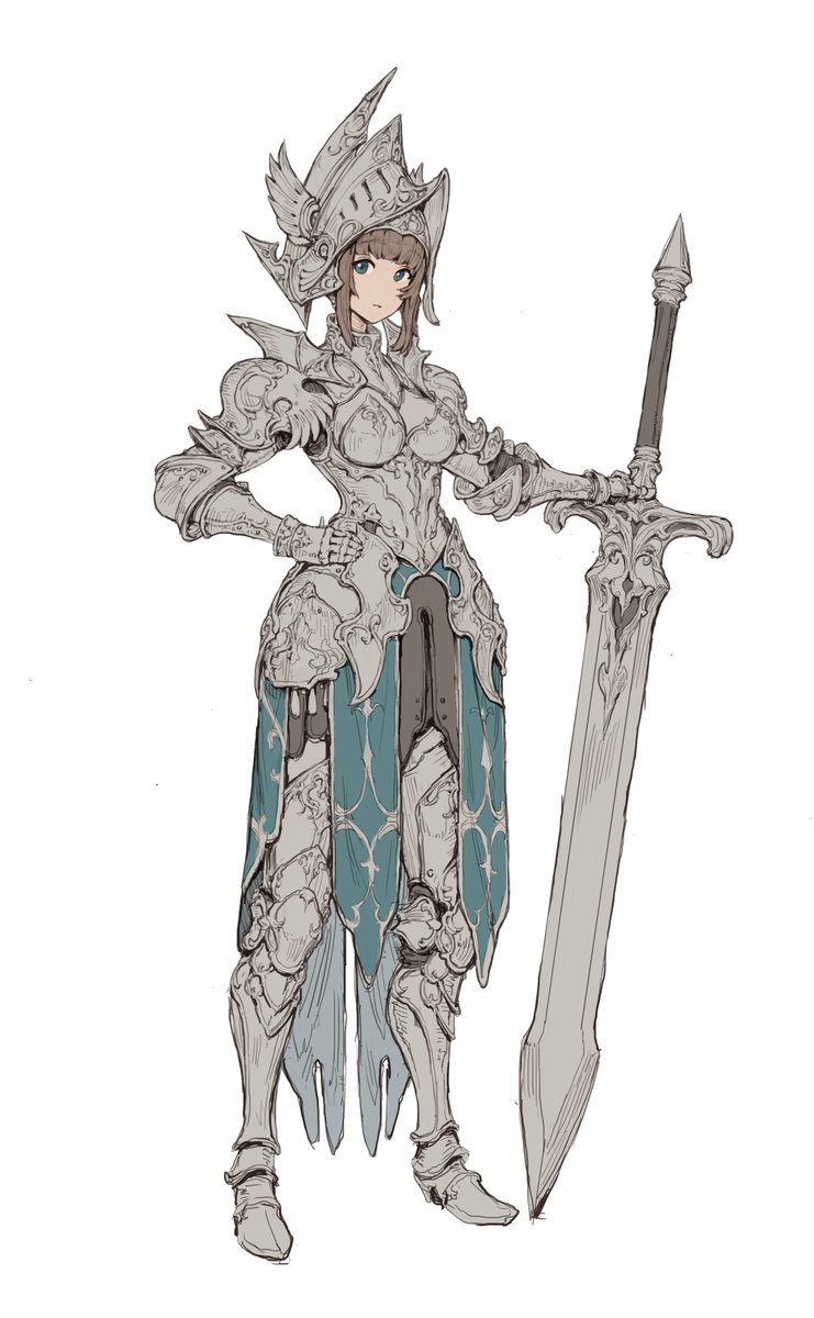 Lady Knight Lineart: