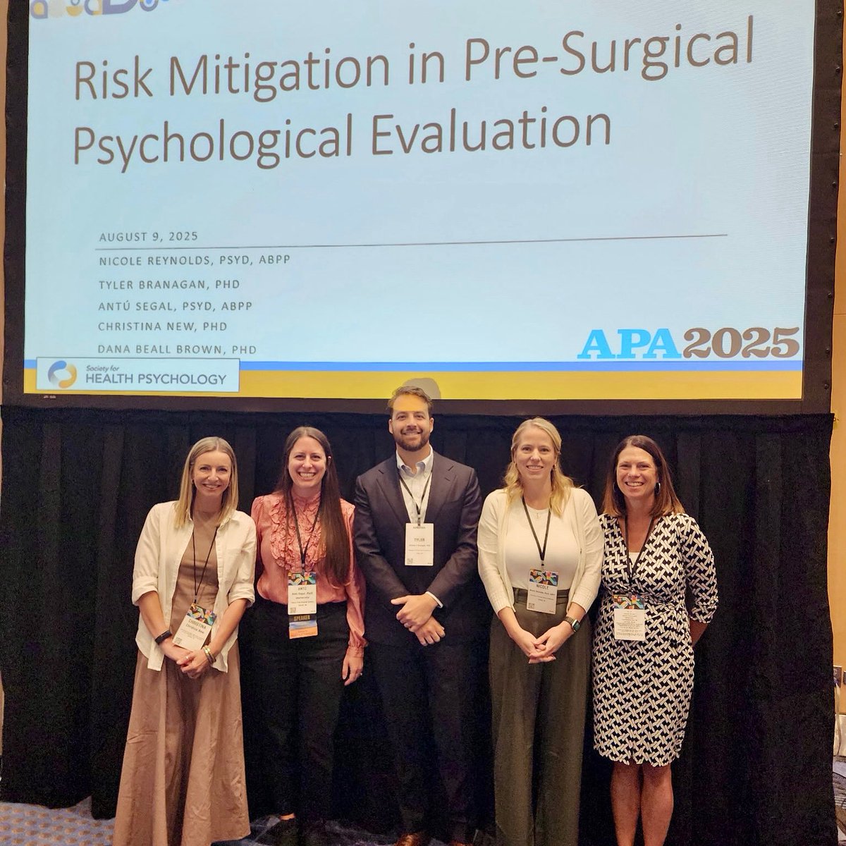 asegalpsyd's tweet photo. Last week I moderated a fantastic panel discussion on #riskmitigation in pre-surgical psychological evals @ #APA2025 Convention in Denver. Grateful for my #healthpsychology colleges @ University of Denver, School of Medicine for their collaboration! Ty to Div38 for sponsoring. https://t.co/gJyqgWfcuR