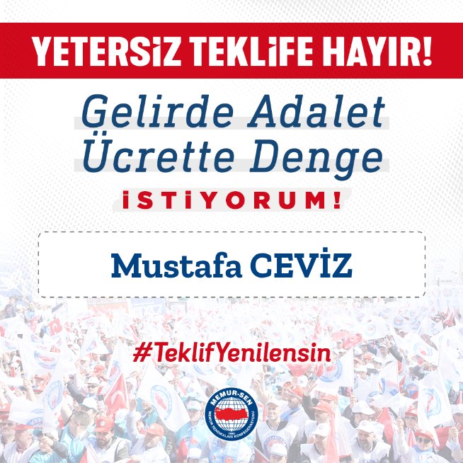 Kamu İşveren Heyetinin 8. Dönem Toplu Sözleşme Teklifi memurun beklentilerini karşılamamaktadır..  #TeklifYenilensin