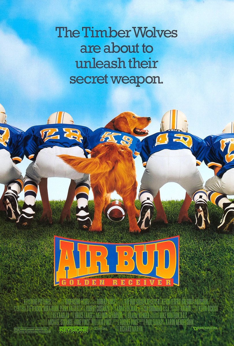 FilmNewsNos's tweet photo. 🎬MOVIE HISTORY: 27 years ago today, August 14, 1998, the movie ‘Air Bud: Golden Receiver’ opened in theaters!
#KevinZegers #GregoryHarrison #RobertCostanzo #TimConway #DickMartin #CynthiaStevenson #NoraDunn #PerryAnzilotti #ShaynSolberg #SuzanneRistic #AlysonMacLaren https://t.co/Vx96Xpqtea