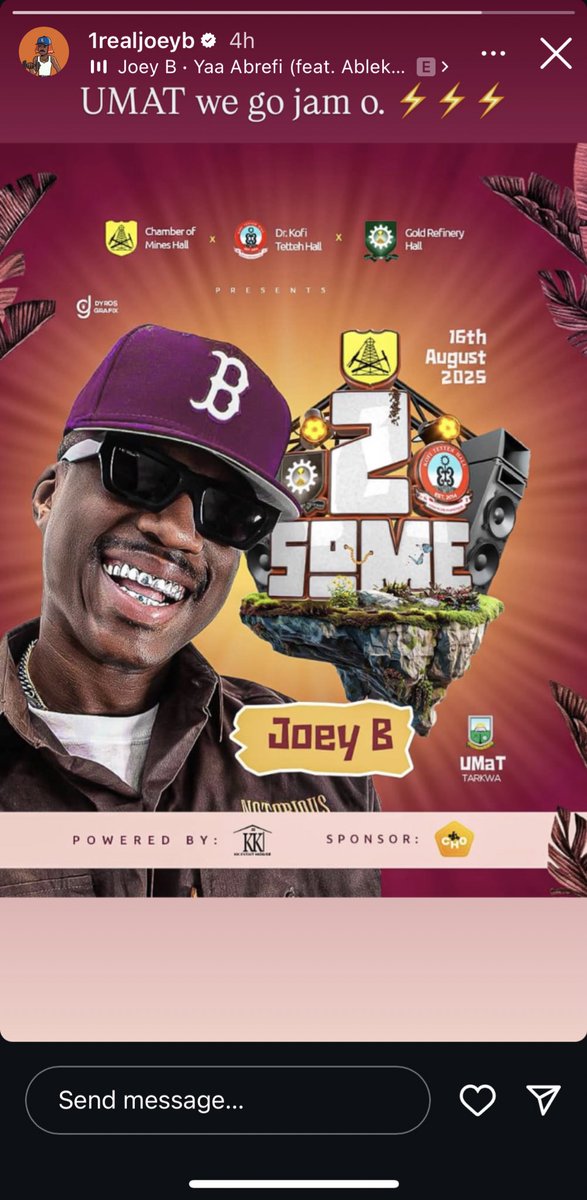 khakhatry's tweet photo. JoeyB just confirmed 😉

UMaT go jam ruff 2 some is on 
3 HALLS 1 AGENDA 
This coming Saturday 🎉🎉🔥🔥
@1RealJoeyB @UMaTedugh @UMaTSRC https://t.co/uhGxfBuZ7V