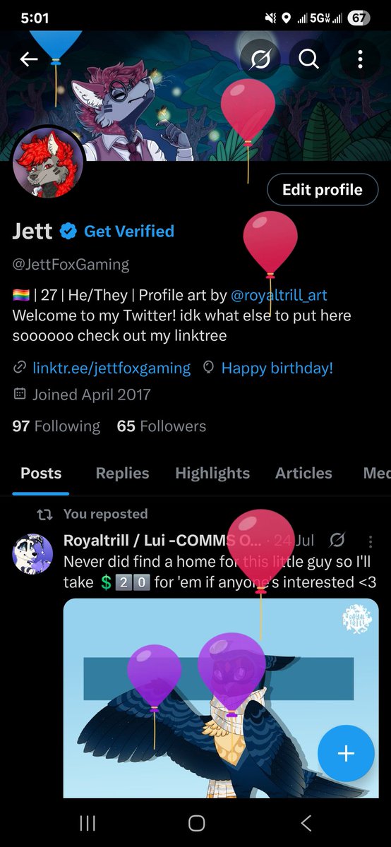 JettFoxGaming's tweet photo. Its balloon day woo https://t.co/k6J2rFSGiG