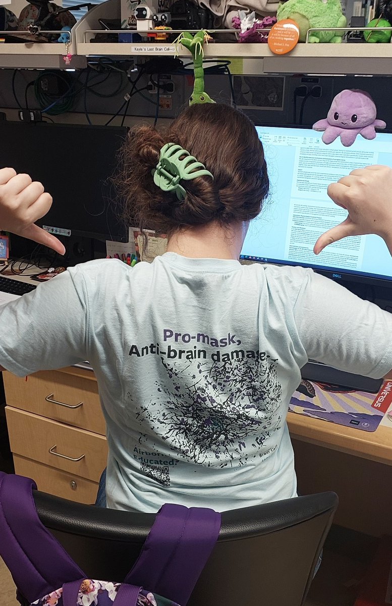 I have the best labmates; they come to work wearing my microscopy image! 😁 We are pro-mask, airborne educated, and anti-brain damage! If you like it, you can get the same t-shirt here: bonfire.com/pandemic-isnt-…
Proceeds go to longcovidfamilies.org

#LongCovid #covidisnotover